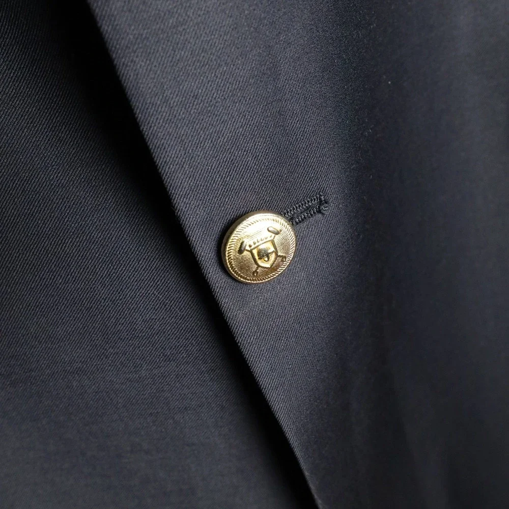 Polo University Club Ralph Lauren Blazer Navy Wool Gold Button‎ Single Breasted